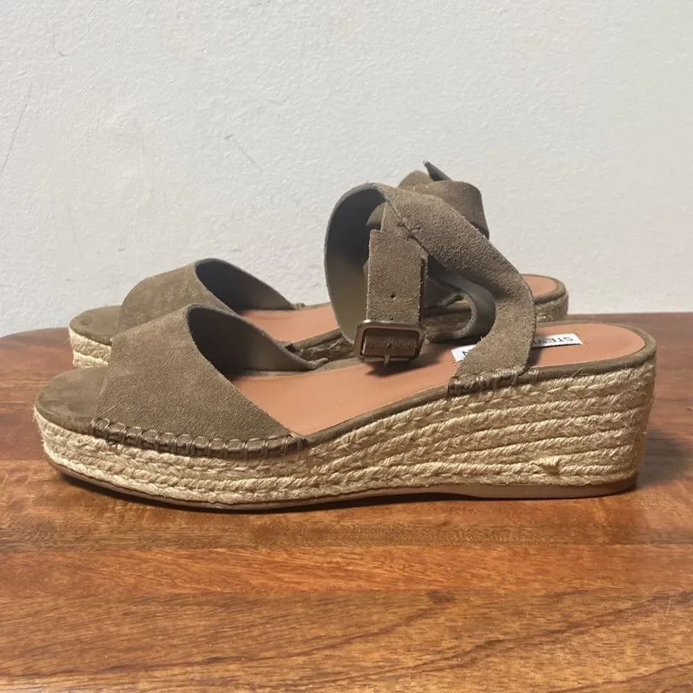 Steve Madden Elody Green Espadrilles Suede Casual